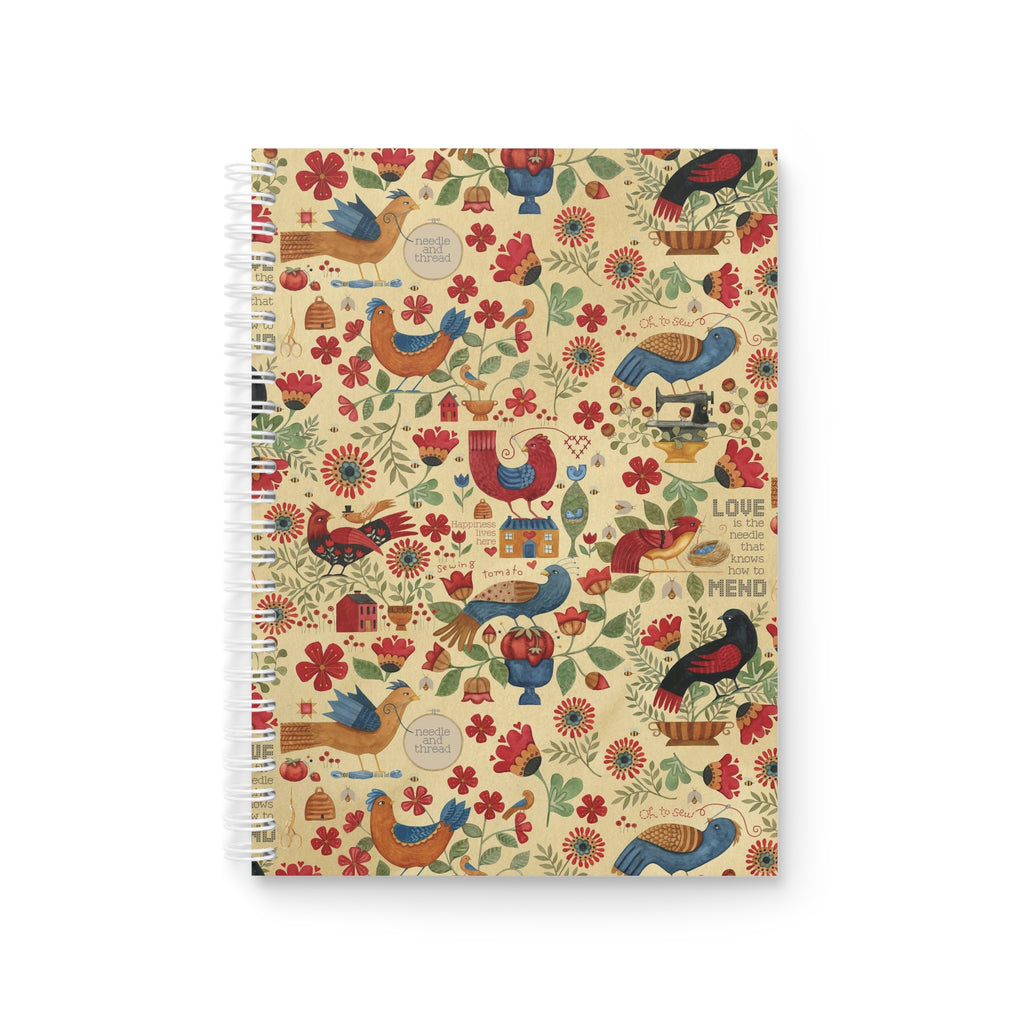 Stitchy Birds Spiral Notebook