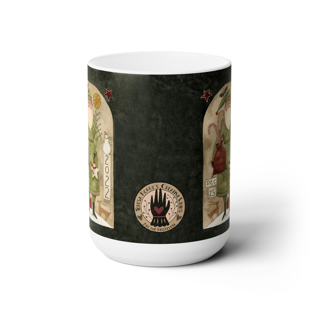 Green Coat Santa Ceramic Mug