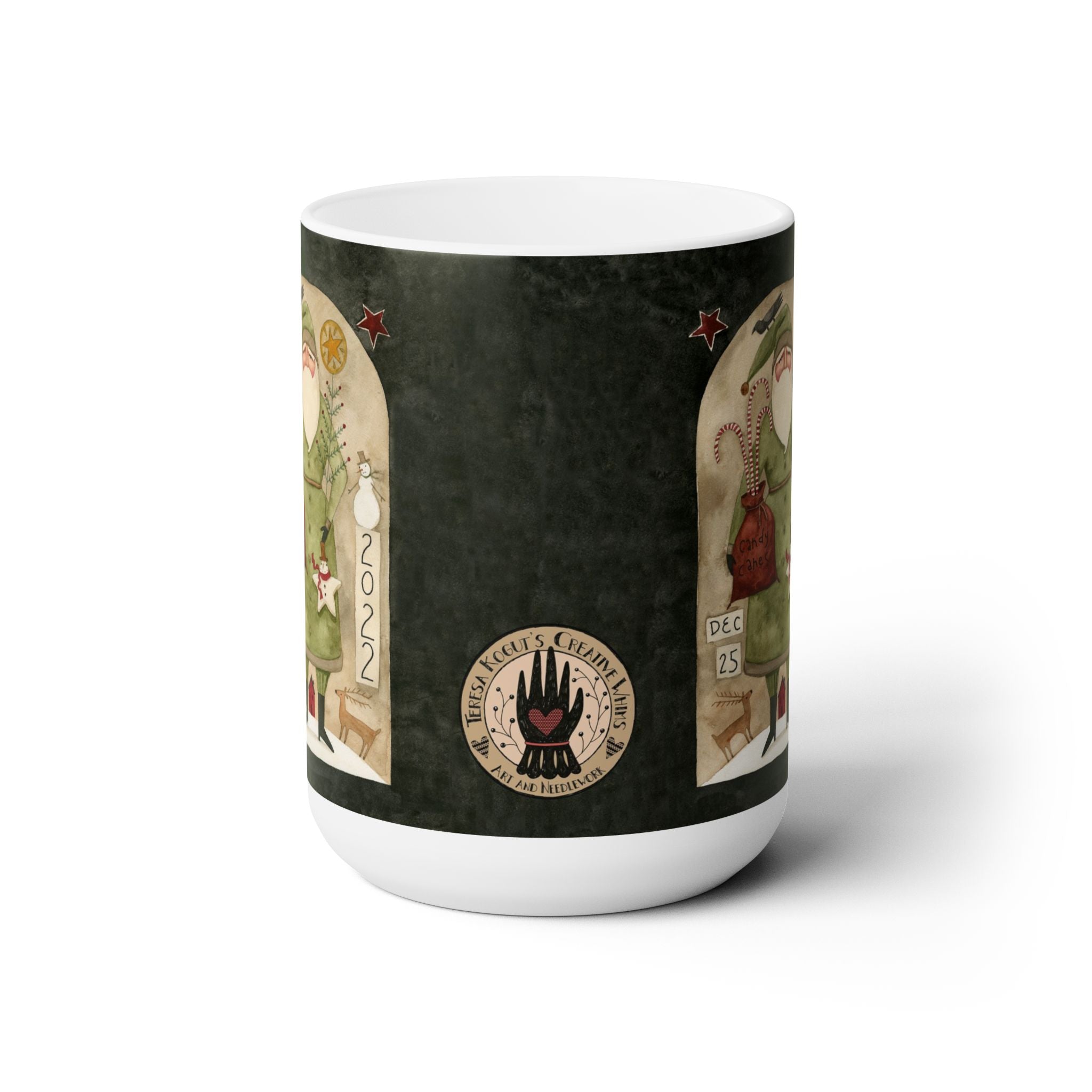 Green Coat Santa Ceramic Mug