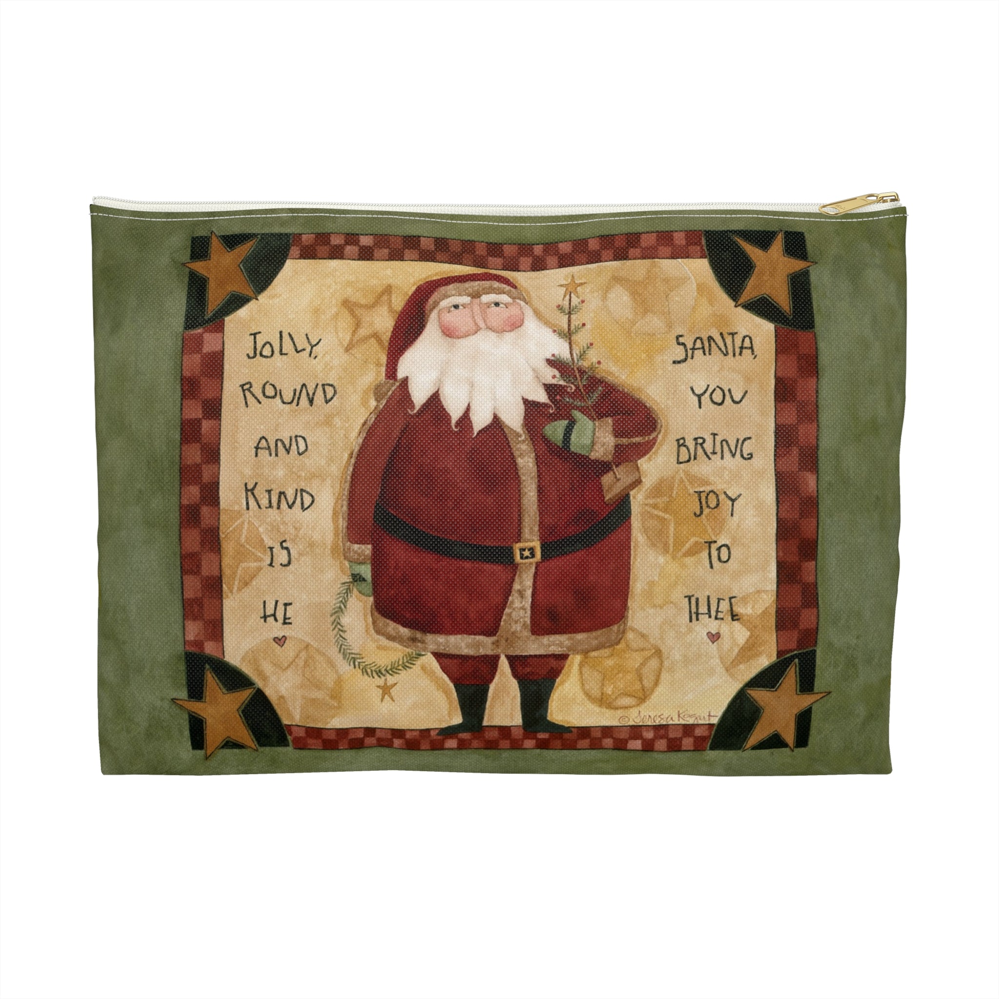 Jolly Round Santa Accessory Pouch