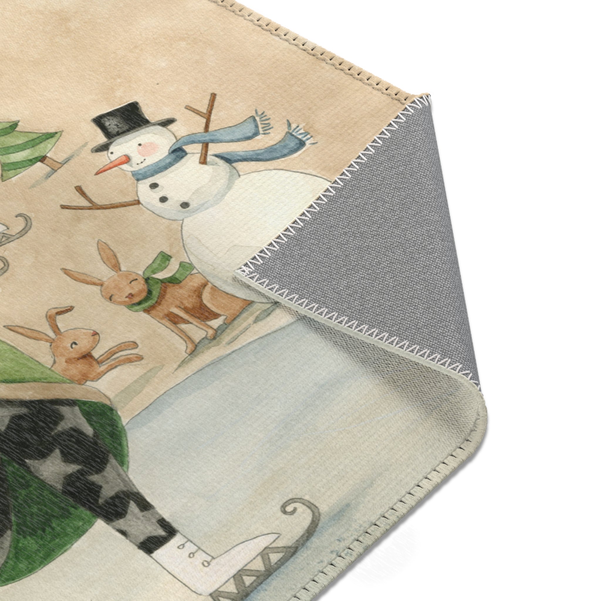 Skating Santa Area Rug