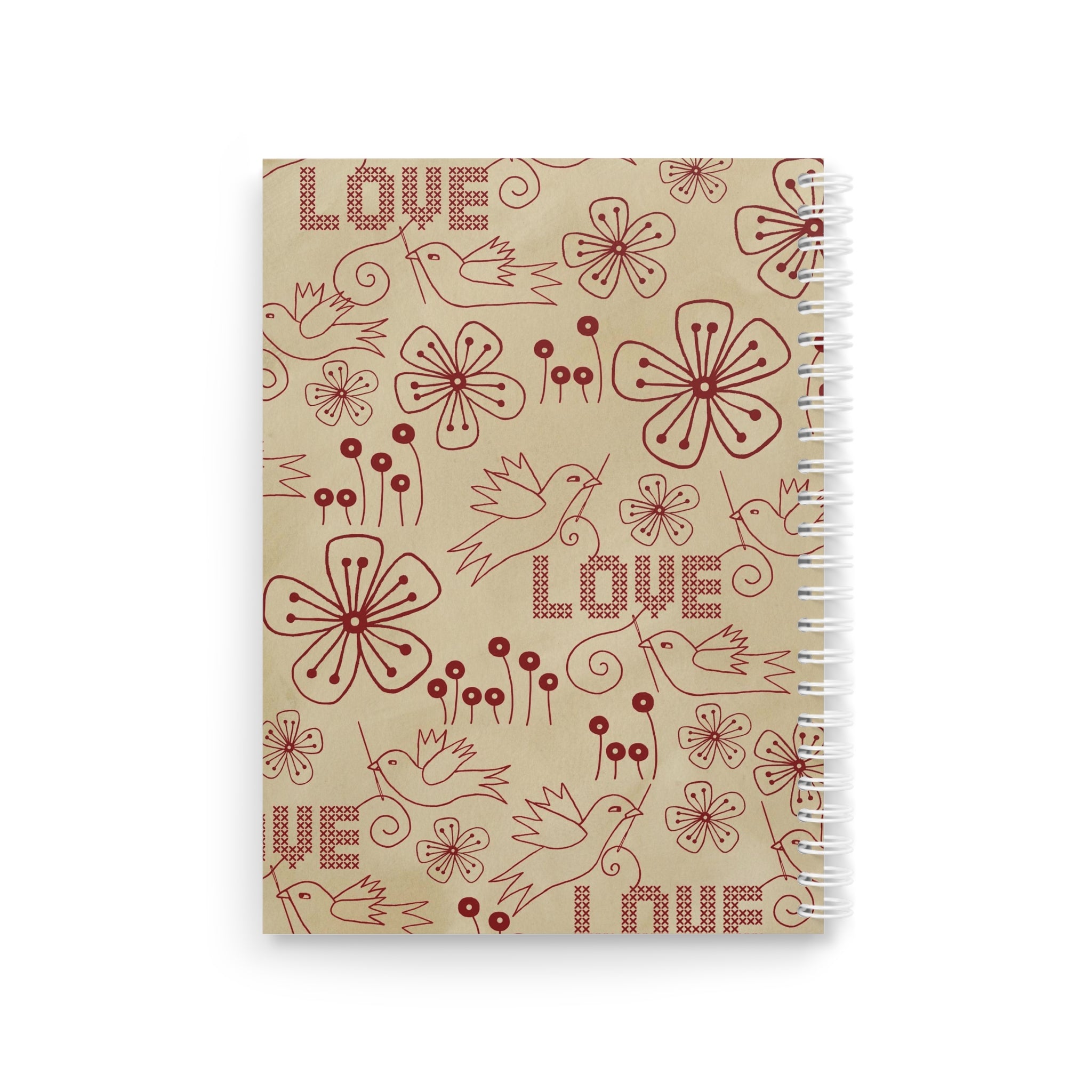 Stitchy Birds Spiral Notebook