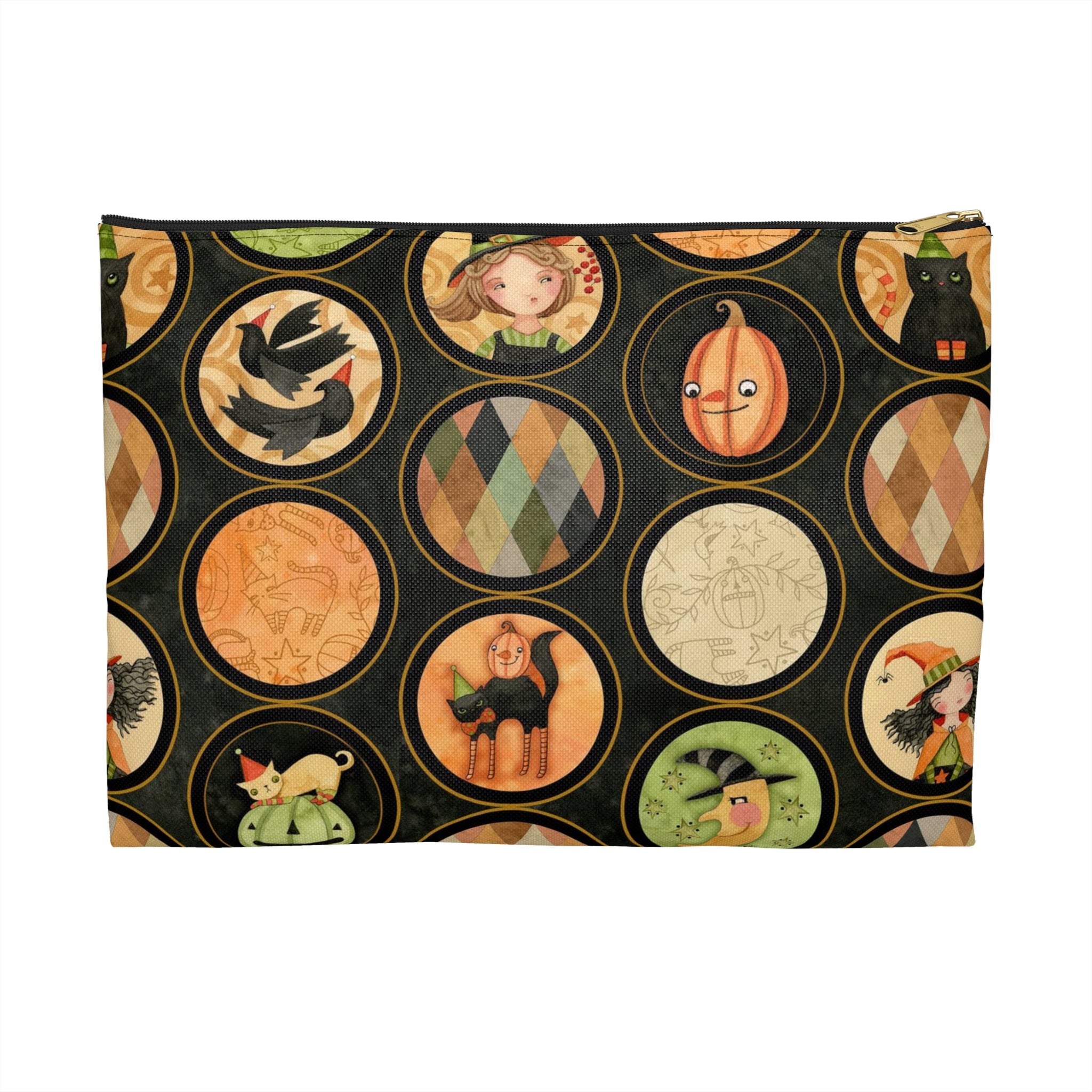 Halloween Whimsy Circles Accessory Pouch