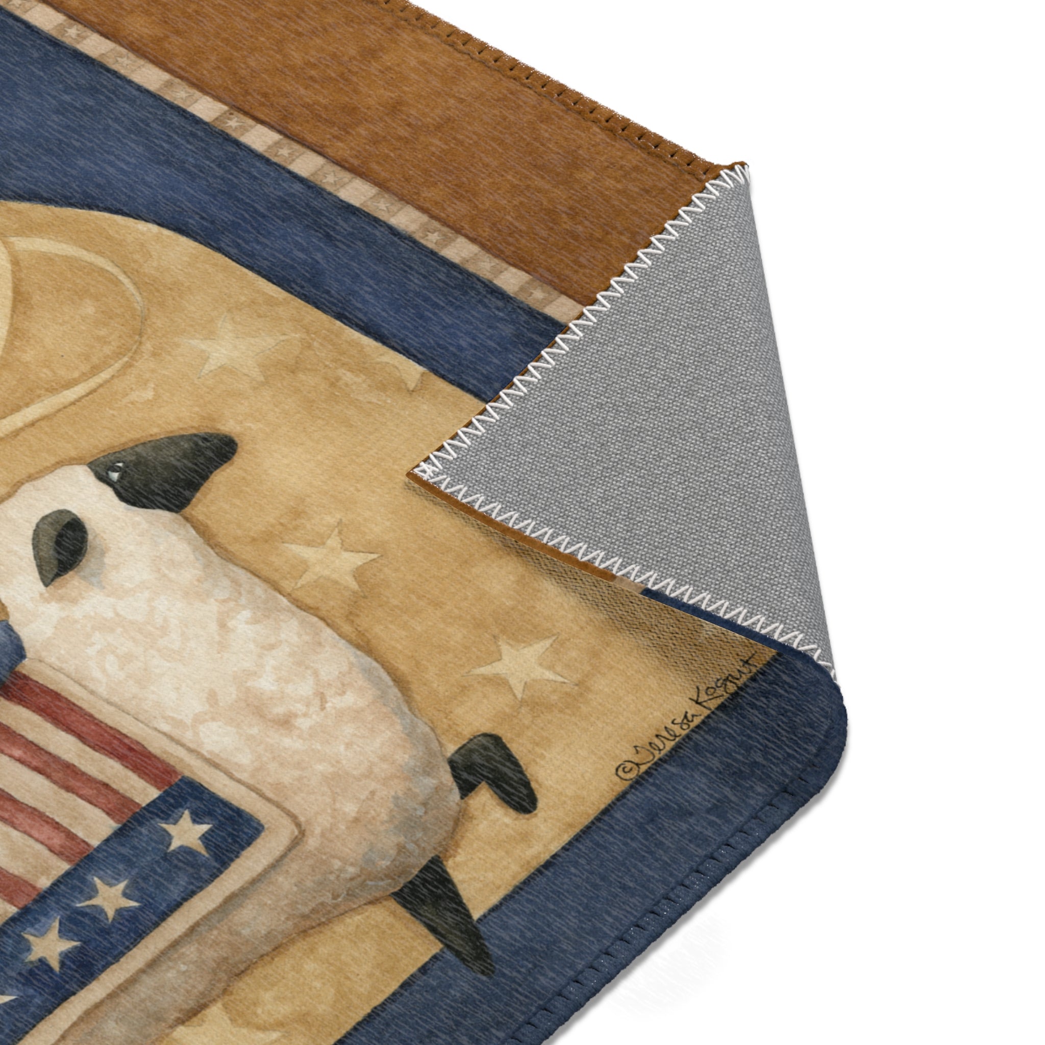 Patriotic Sheep Ride Area Rug