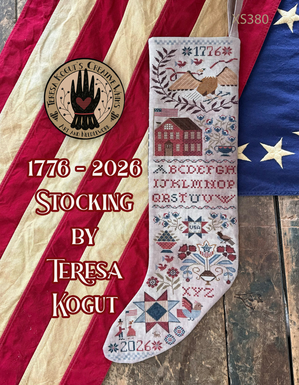 XS380   1776 - 2026 Stocking Cross Stitch Chart