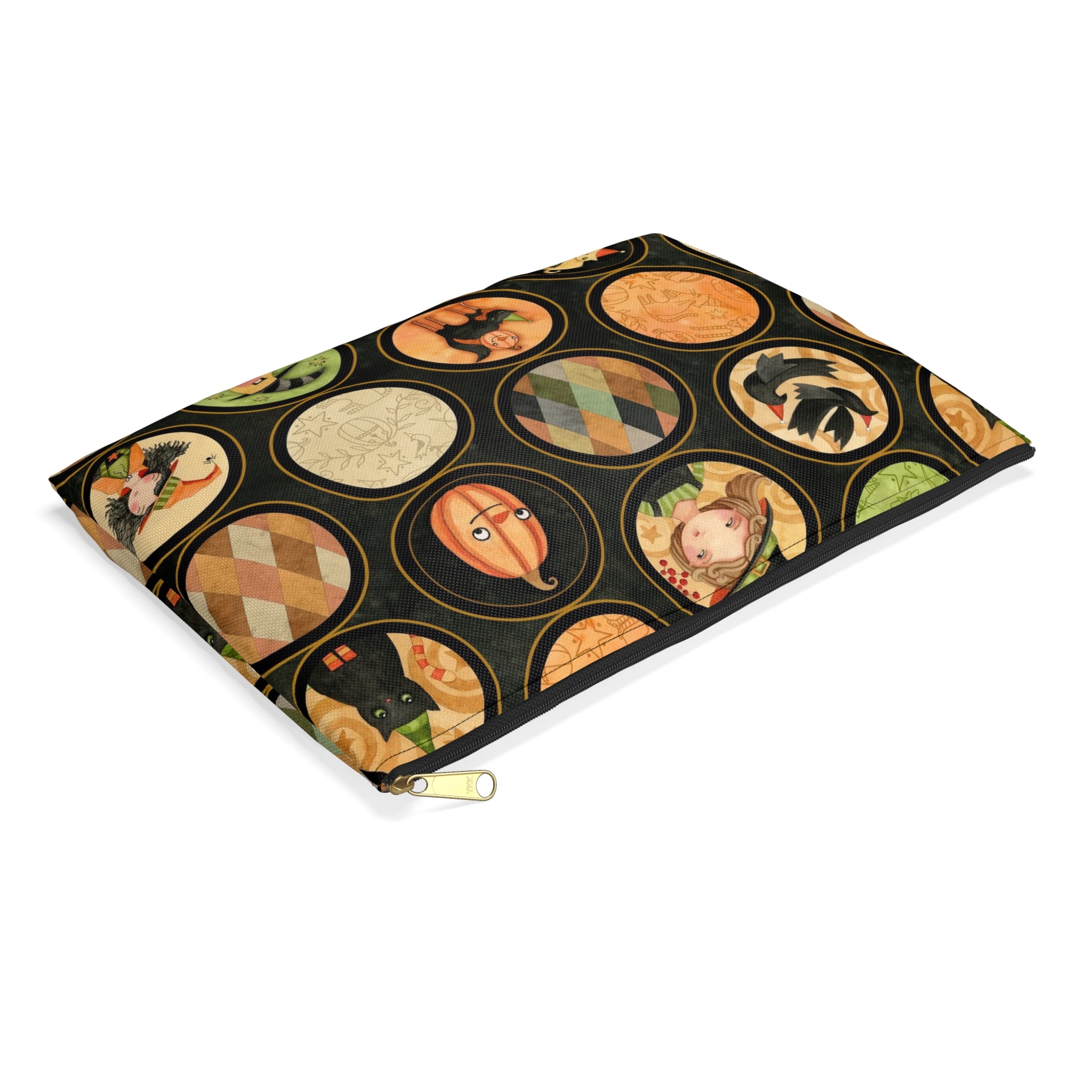 Halloween Whimsy Circles Accessory Pouch