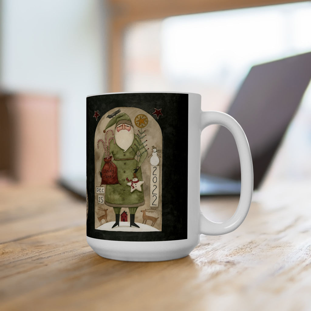 Green Coat Santa Ceramic Mug