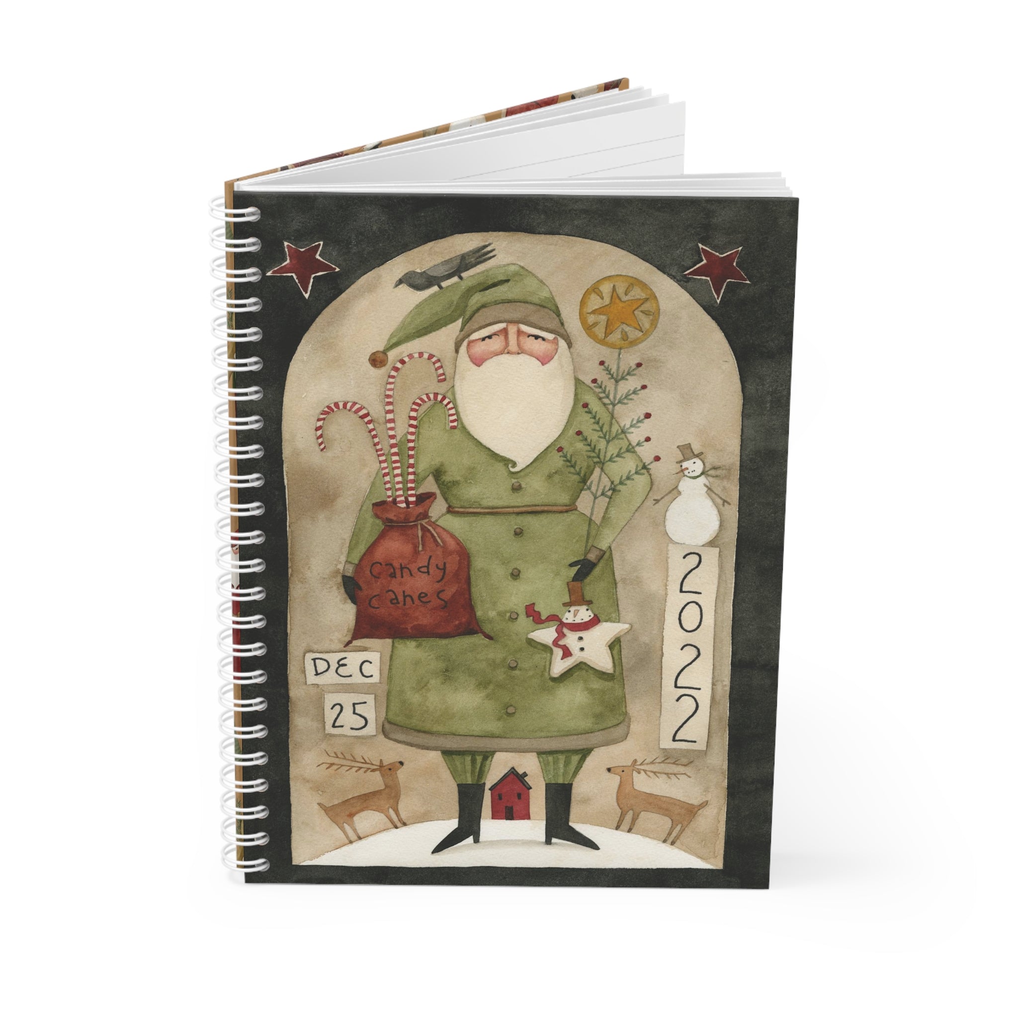 Green Coat Santa Spiral Notebook