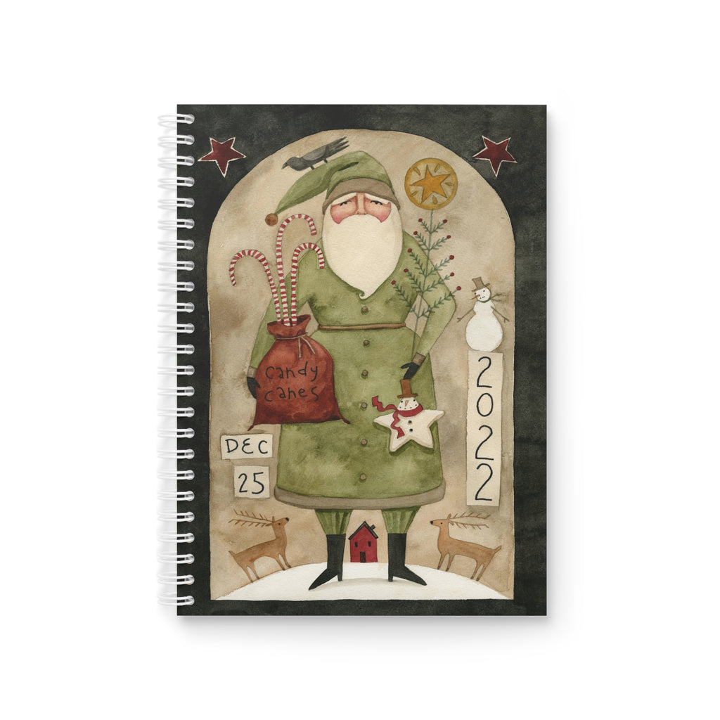 Green Coat Santa Spiral Notebook