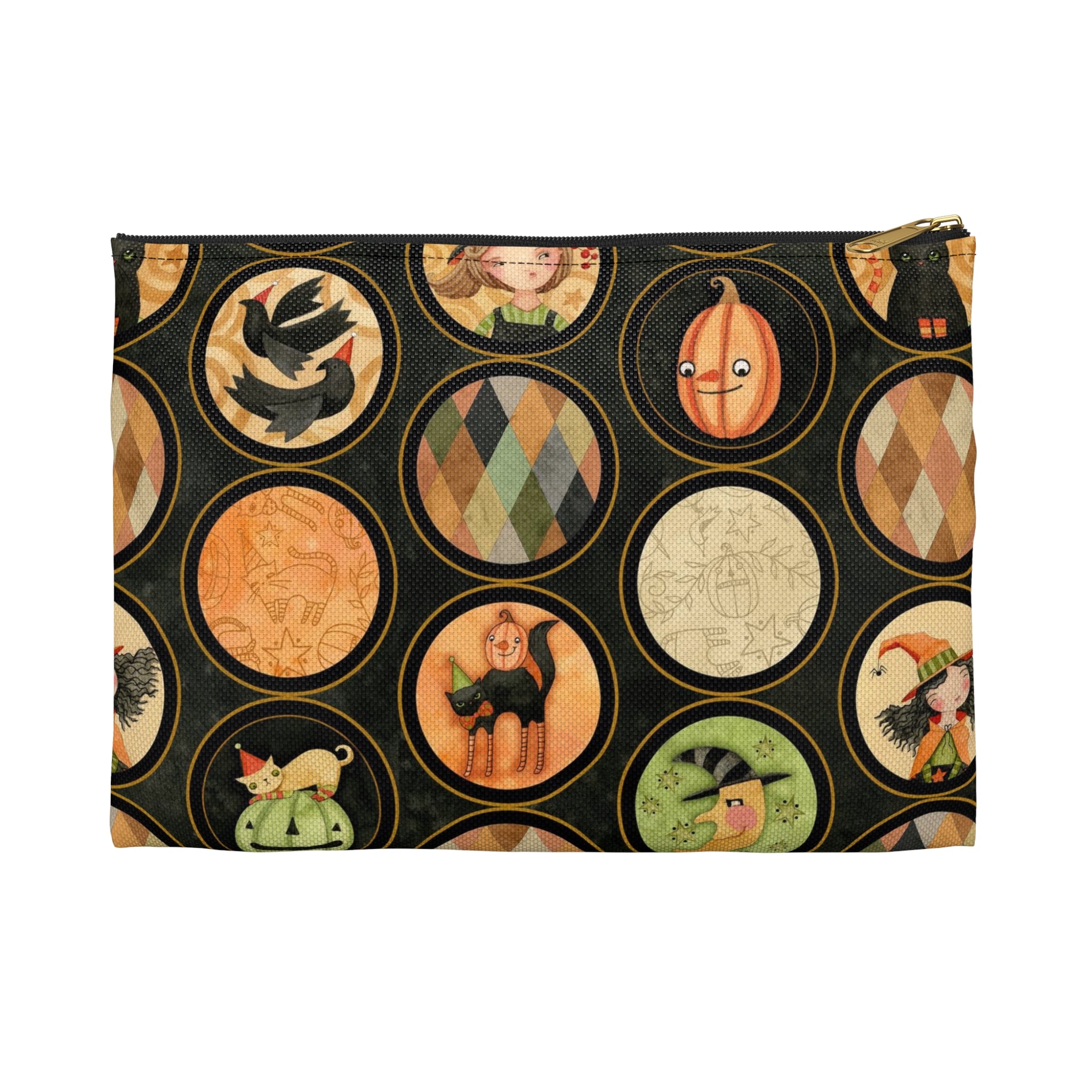 Halloween Whimsy Circles Accessory Pouch