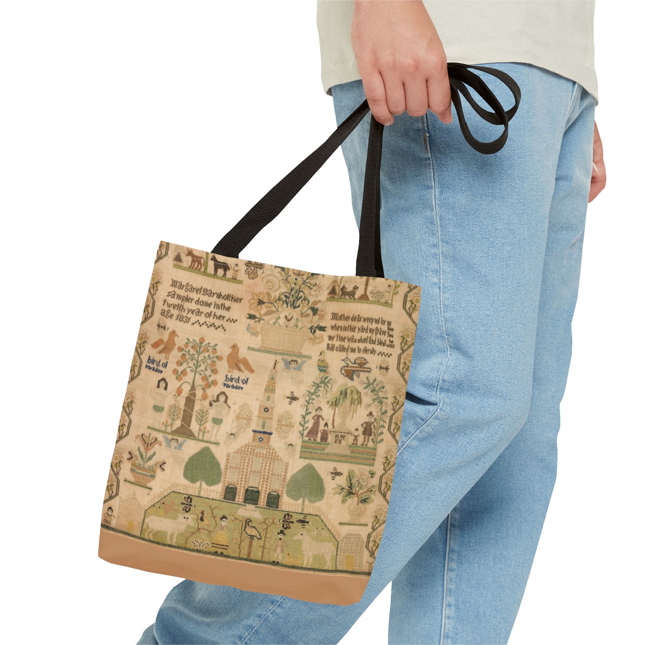 Bird of Paradise Antique Sampler Tote