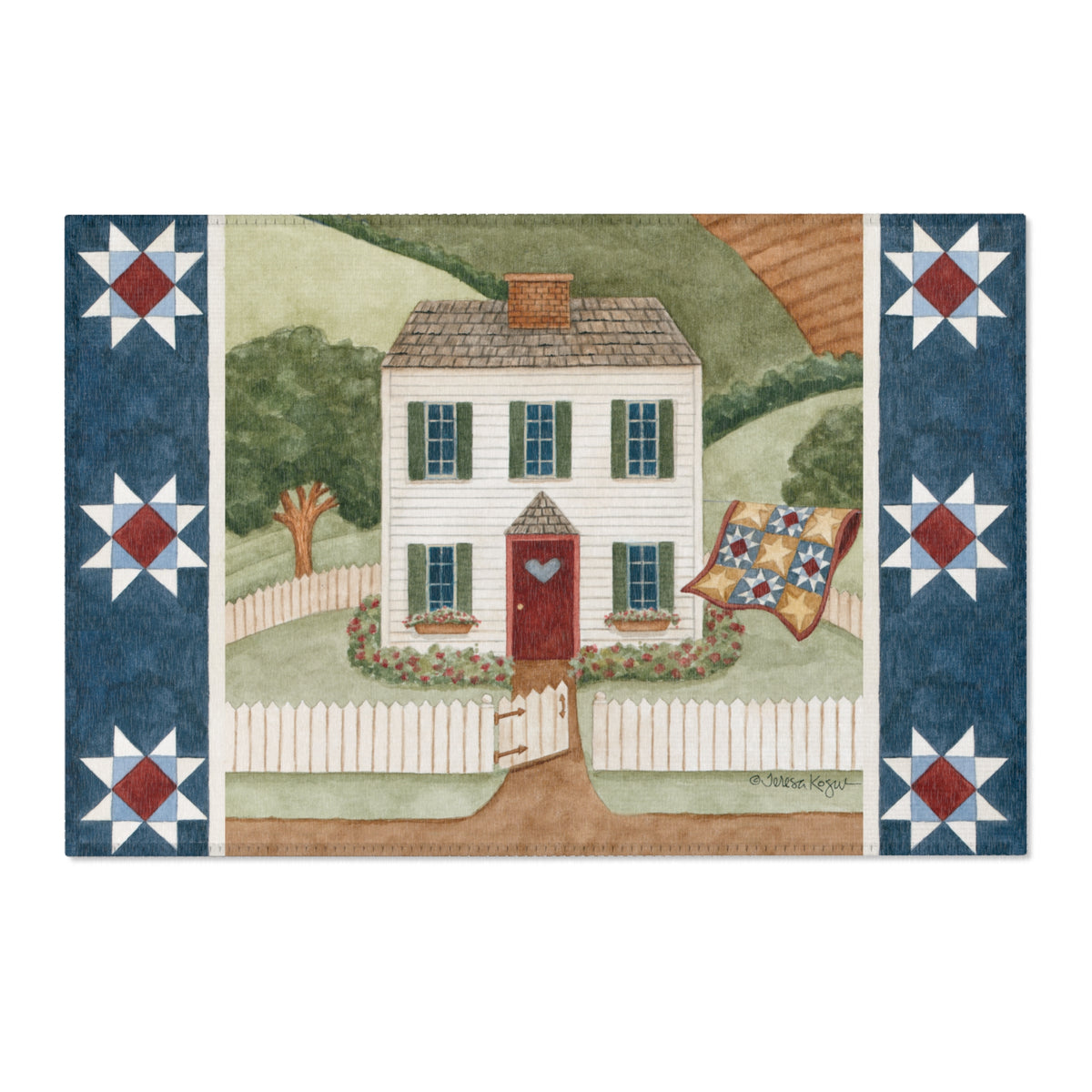 Quilt Pattern Area Rug American Quilt House Area Rug – Creative Whims by Teresa Kogut
