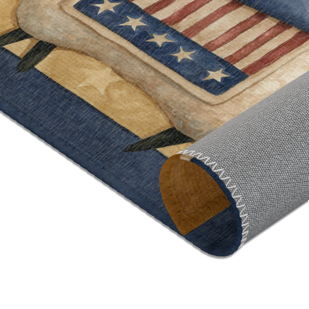 Patriotic Sheep Ride Area Rug