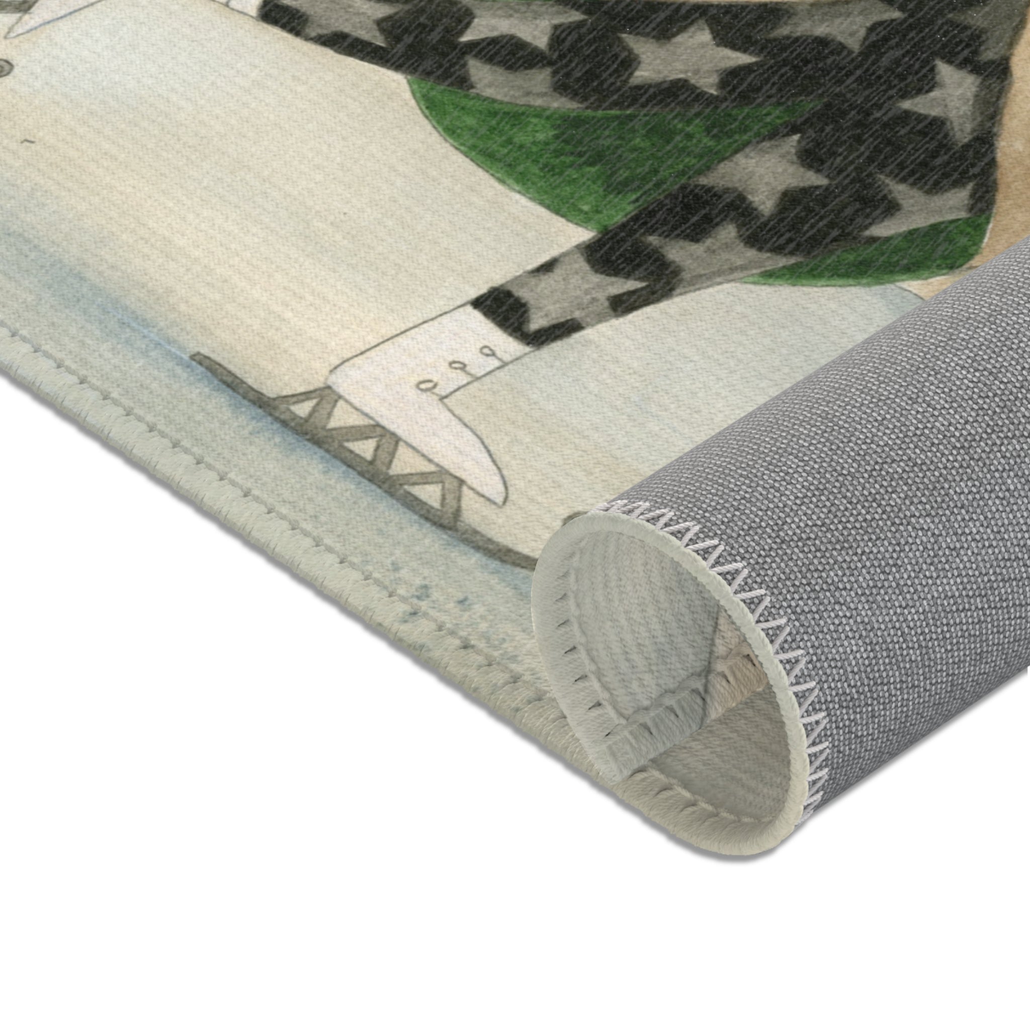 Skating Santa Area Rug