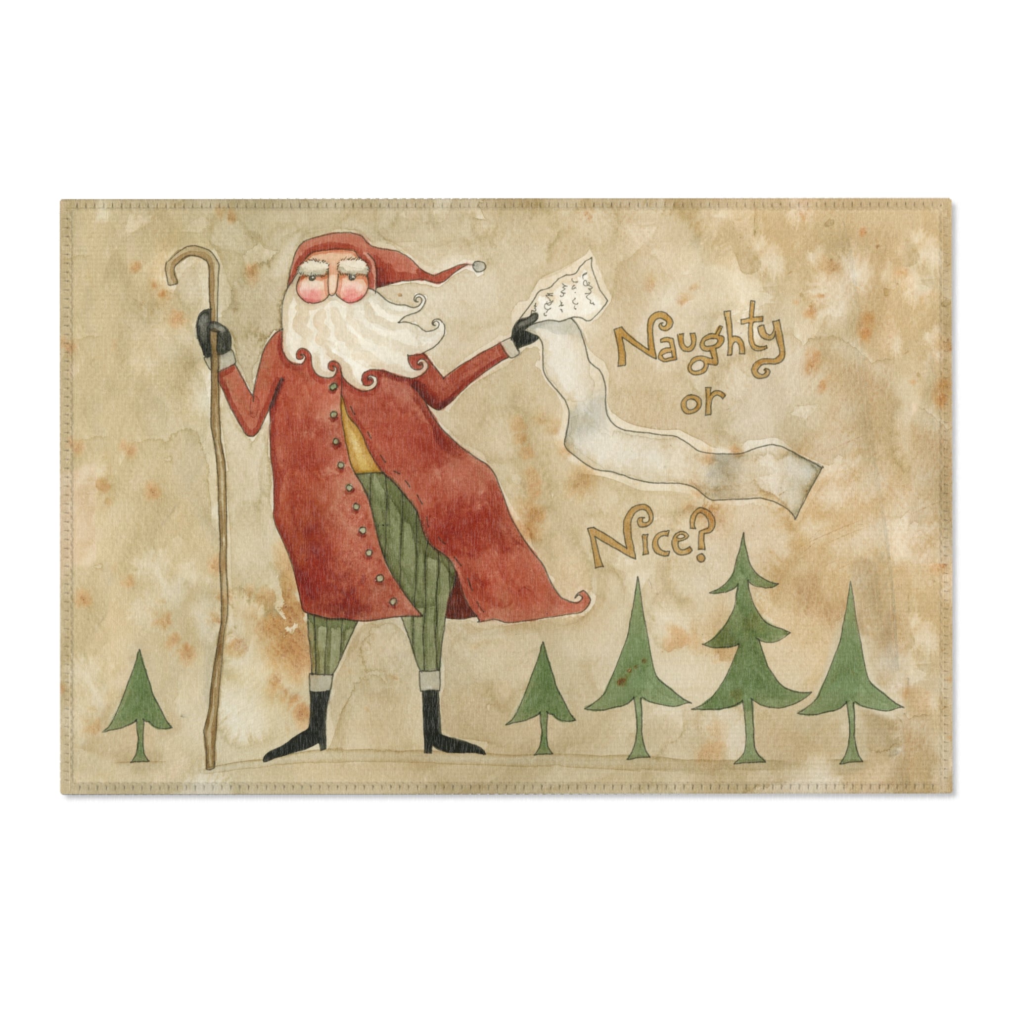 Naughty or Nice Santa Area Rug