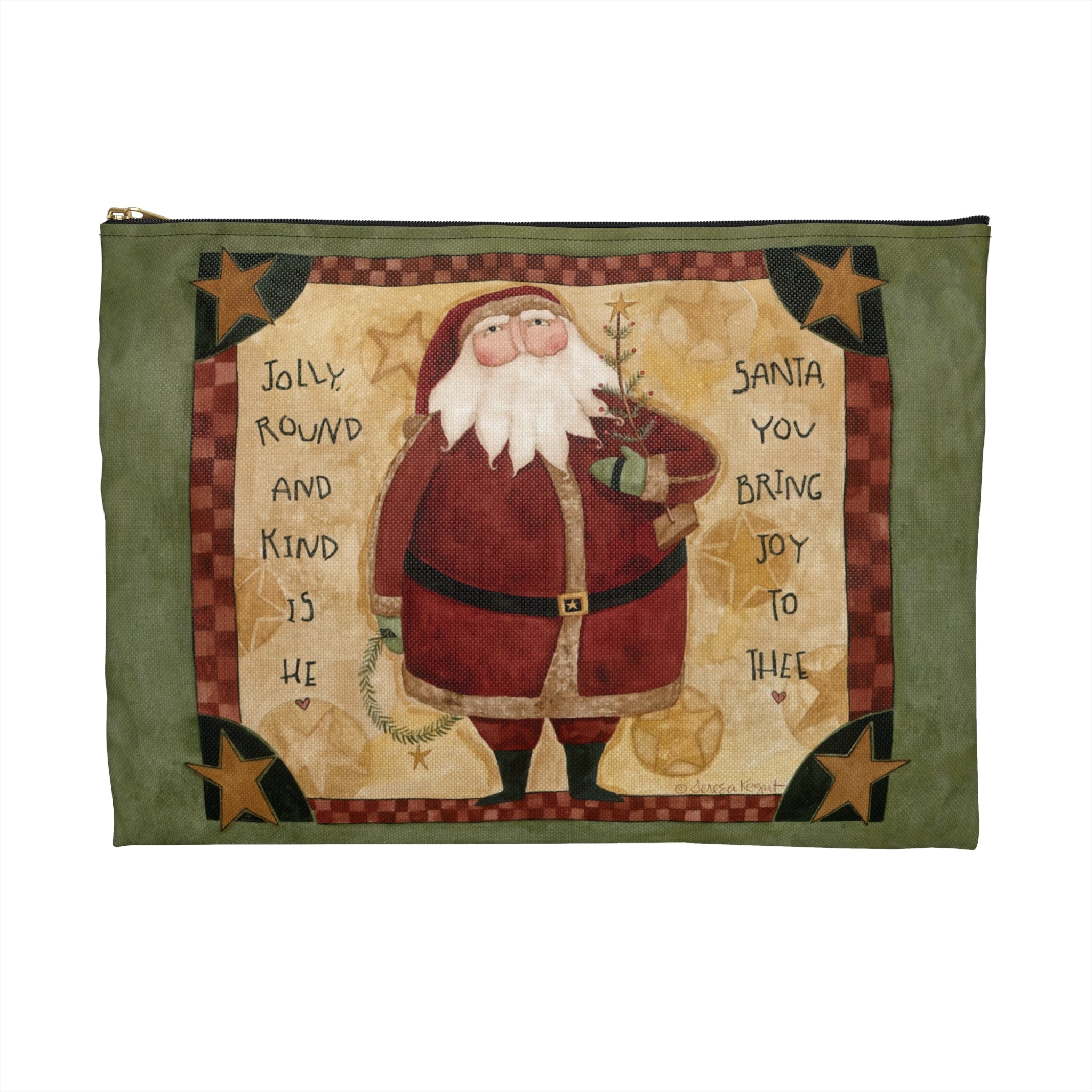 Jolly Round Santa Accessory Pouch