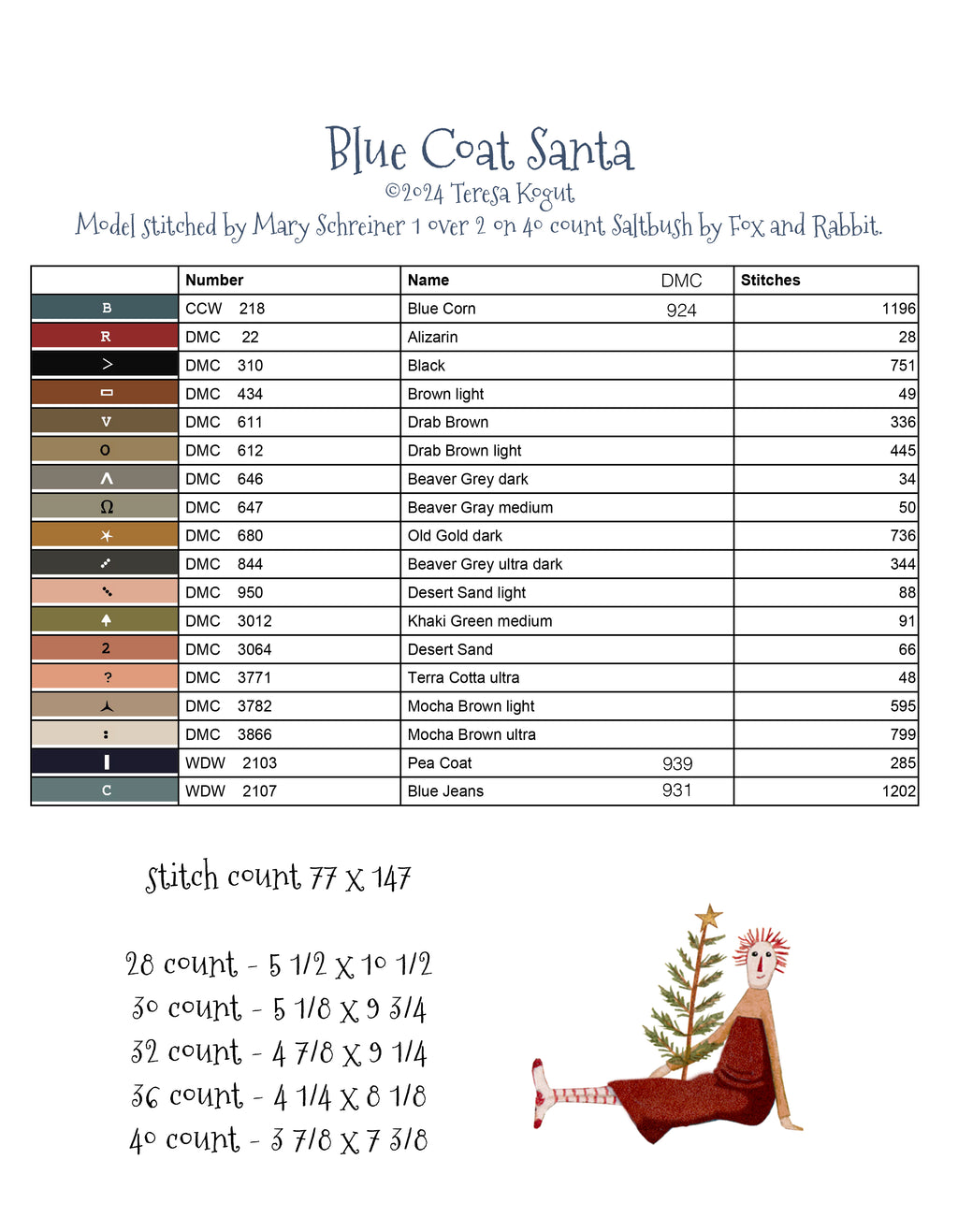 XS376 Blue Coat Santa booklet - NEW RELEASE