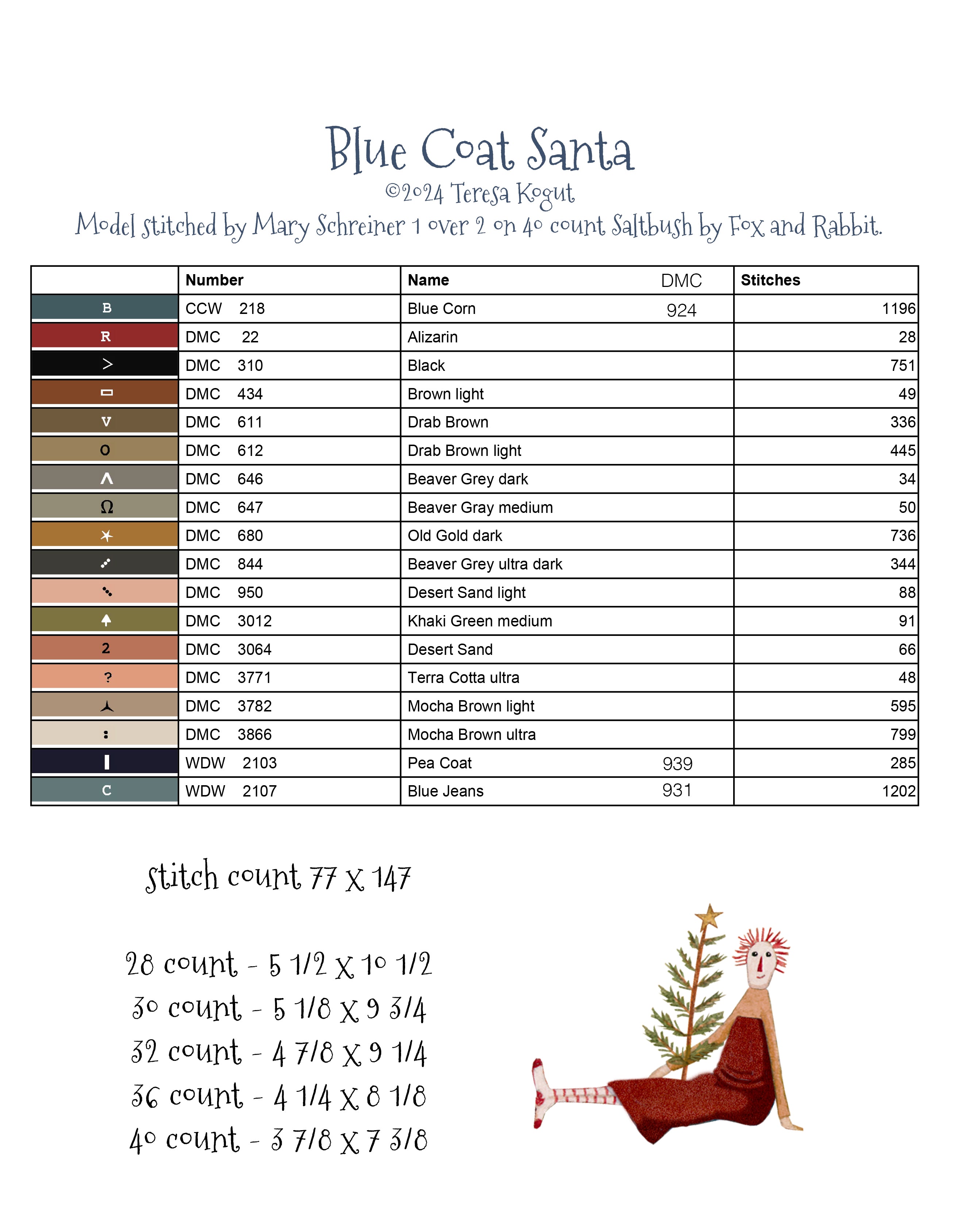 XS376 Blue Coat Santa booklet - NEW RELEASE