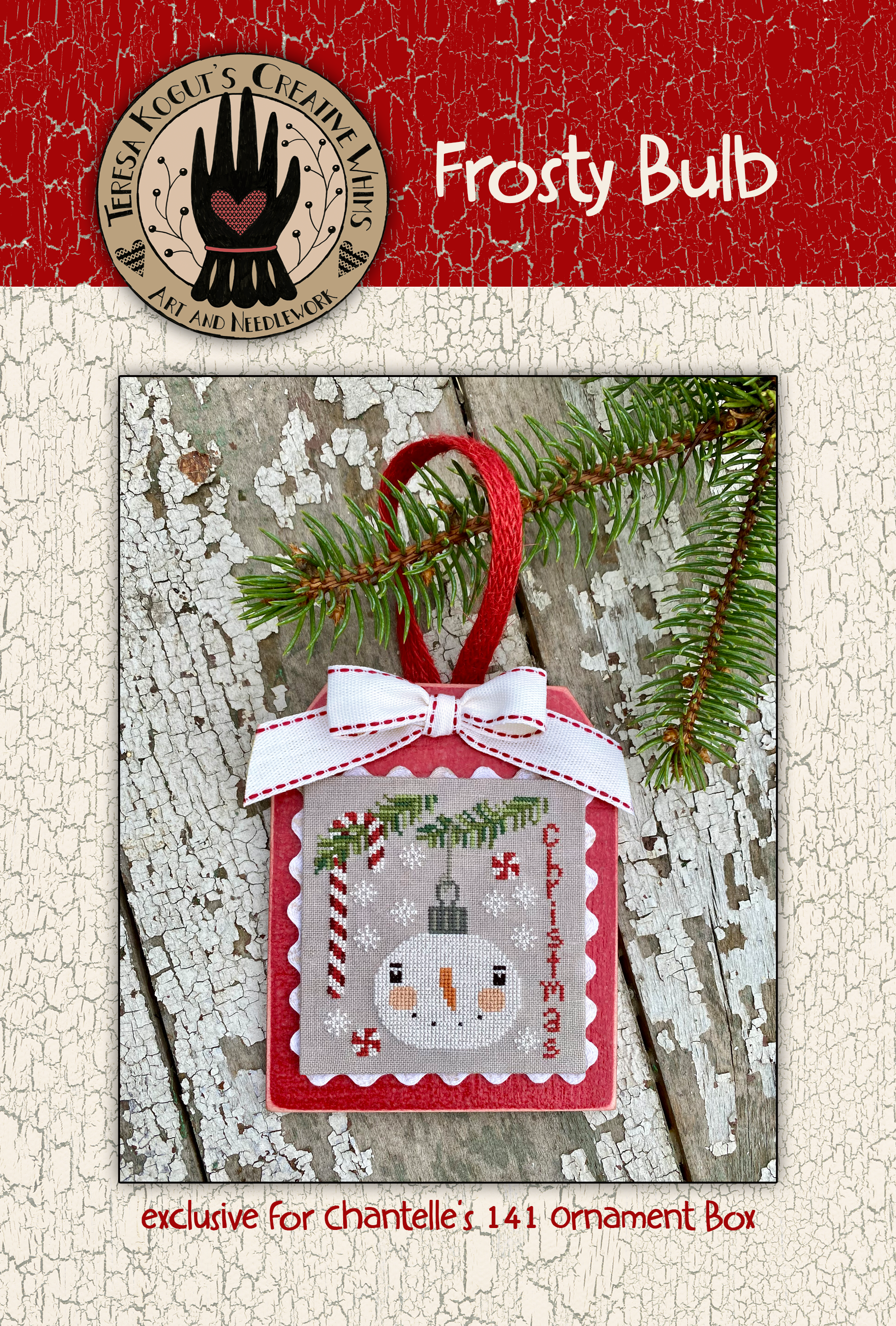 Frosty Bulb Cross Stitch Postcard - NEW RELEASE