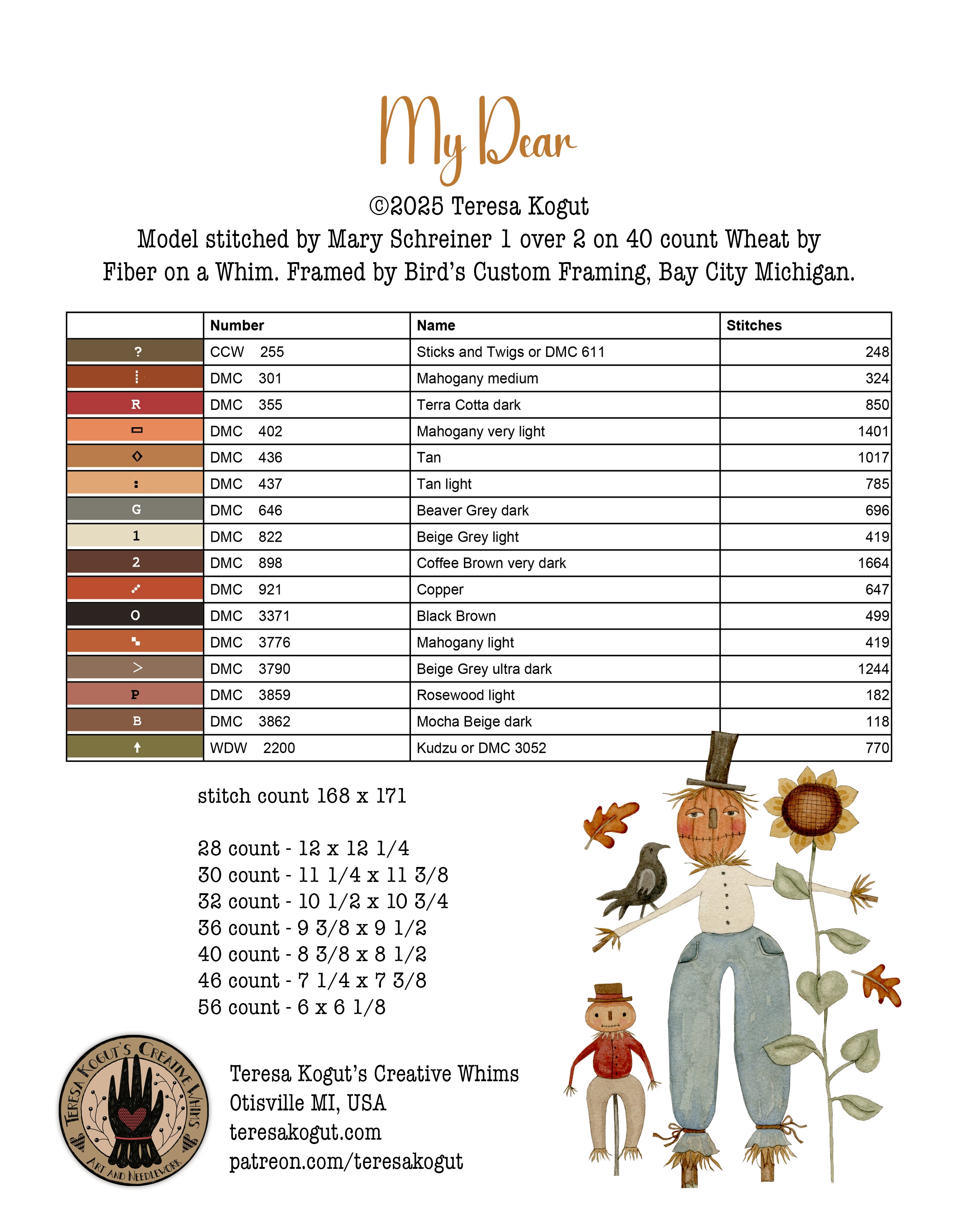 My Dear Cross Stitch Chart Booklet