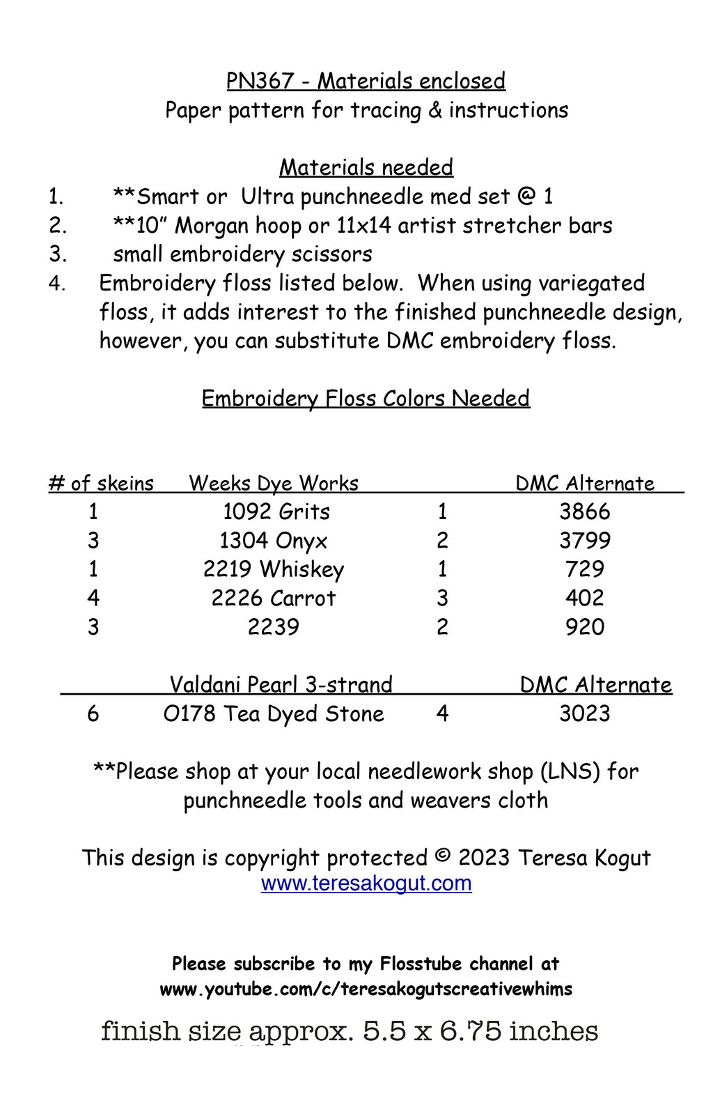 PN367 Candy Corn Kitty Punchneedle Pattern
