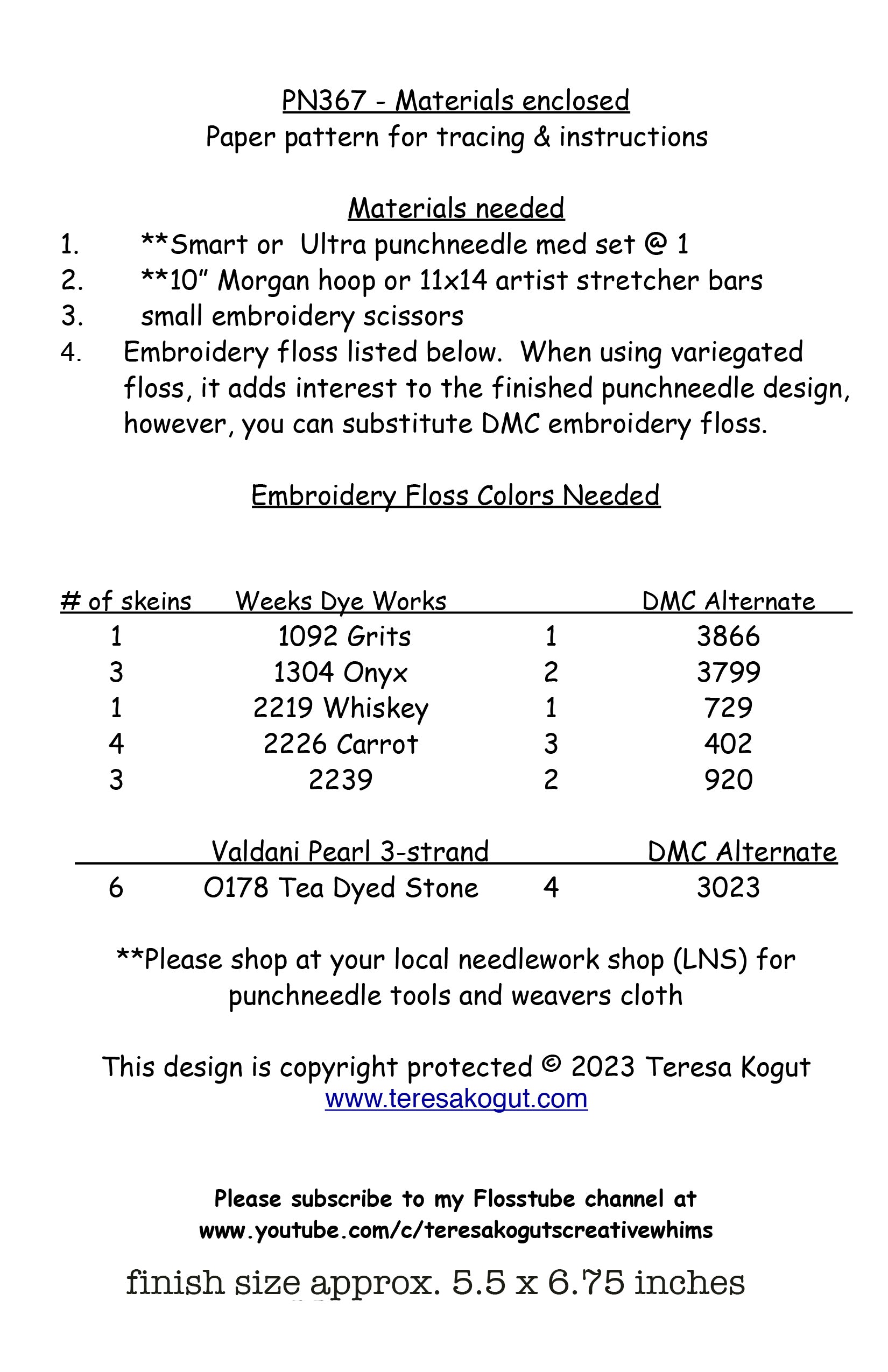 PN367 Candy Corn Kitty Punchneedle Pattern