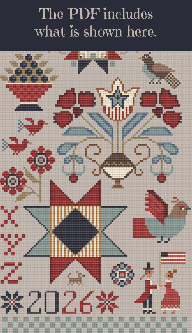 1776 - 2026 Sampler Cross Stitch Chart