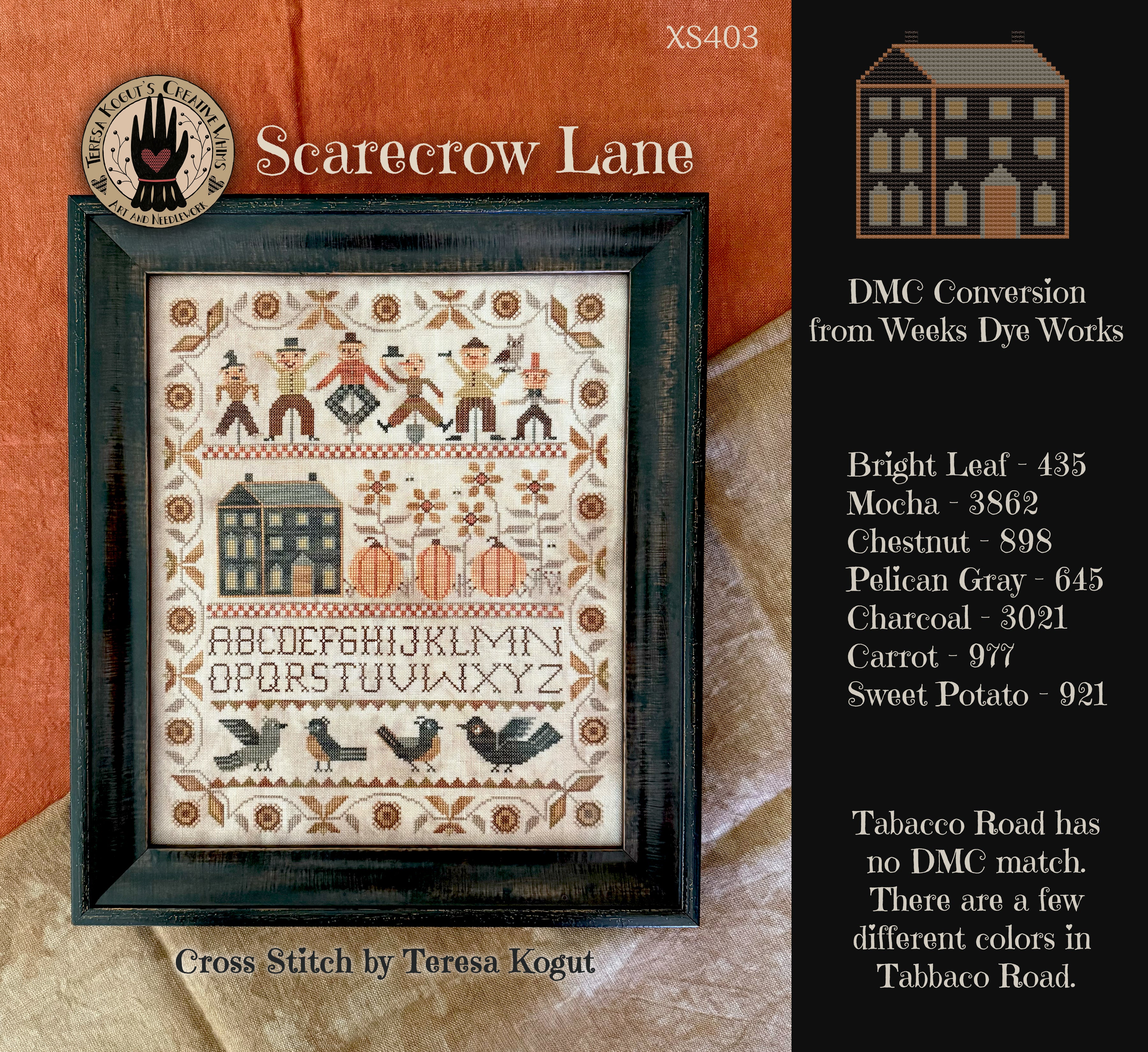 XS403 Scarecrow Lane Cross Stitch Chart