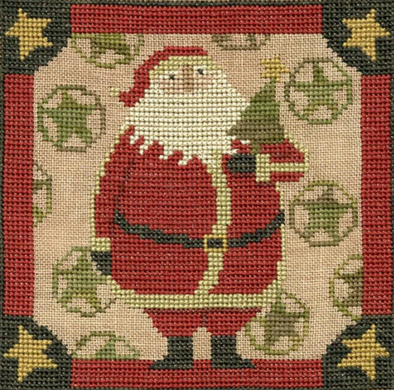 XS038 Starry Santa Cross Stitch Chart