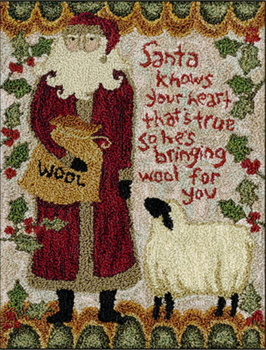 PN180 Santa Knows Punchneedle Pattern