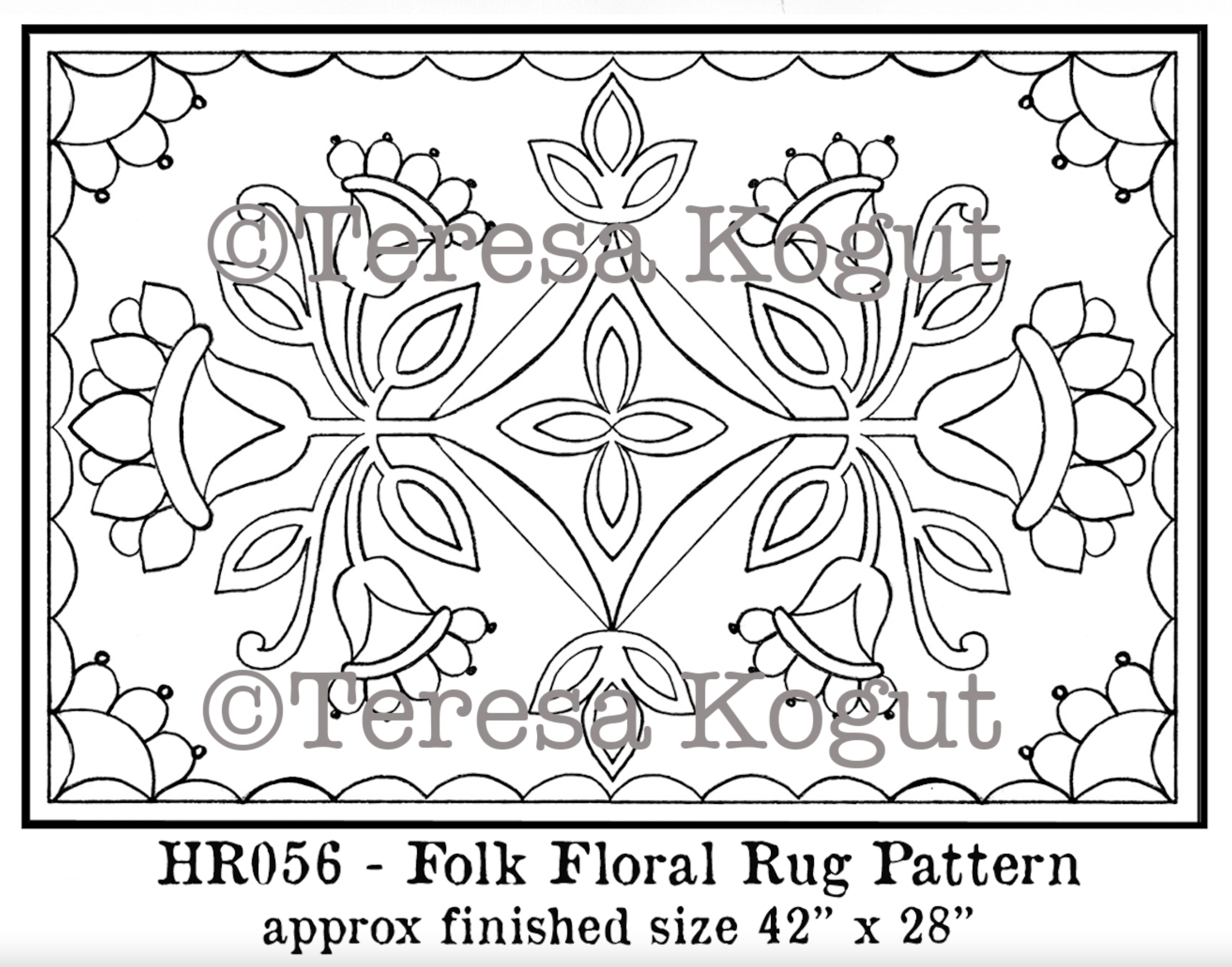 56 Folk Floral Rug Pattern