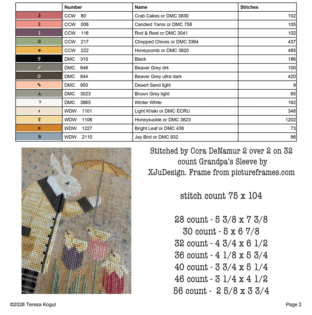 XS382 Spring Rain Cross Stitch Chart