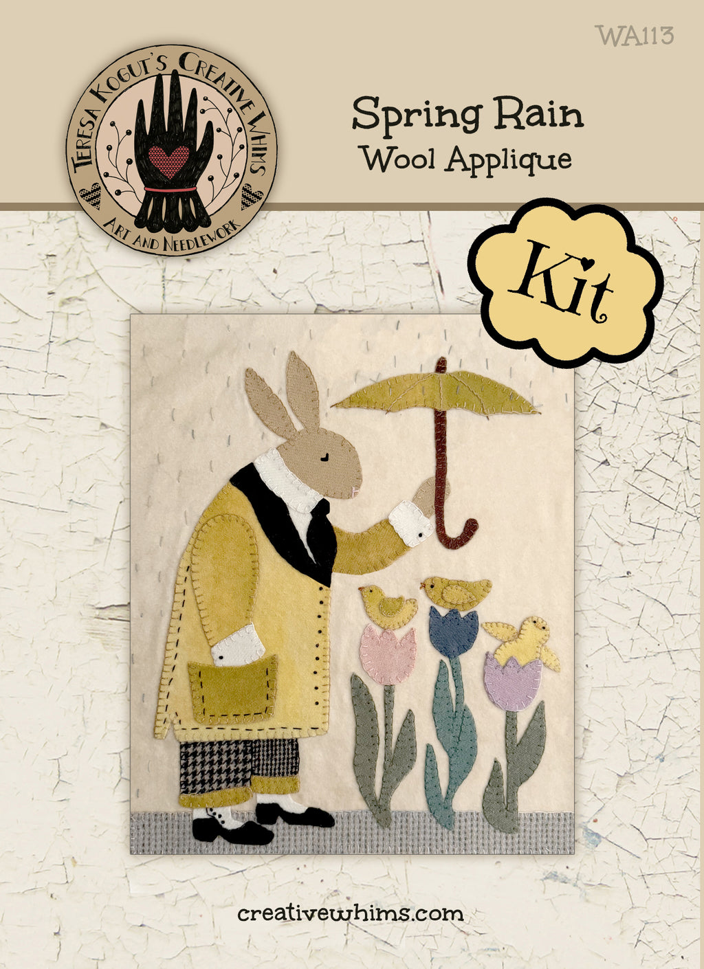 WA113 Spring Rain Wool Applique Pattern KIT