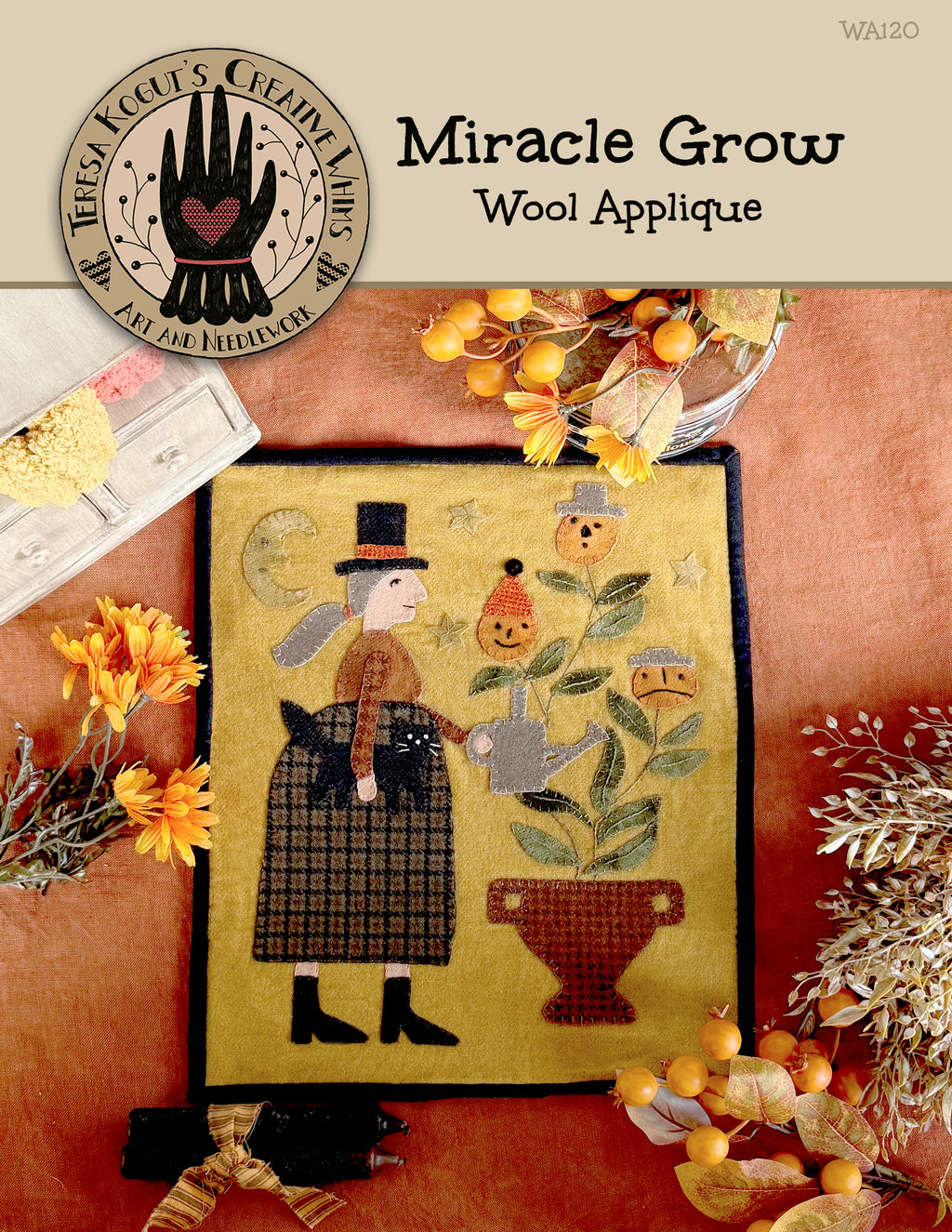 WA120 Miracle Grow Wool Applique Pattern