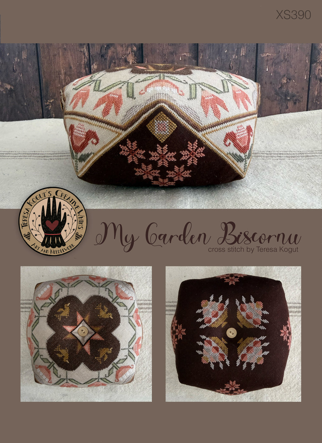 XS390 My Garden Biscornu Cross Stitch Chart