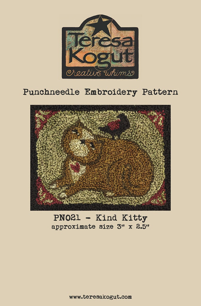 PN021 Kind Kitty Punchneedle Pattern