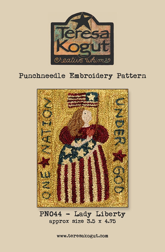 PN044 Lady Liberty Punchneedle Pattern