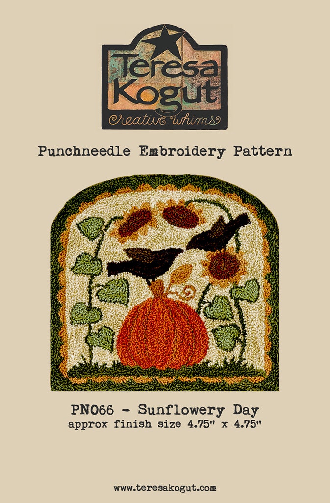 PN066 Sunflowery Day Punchneedle Pattern