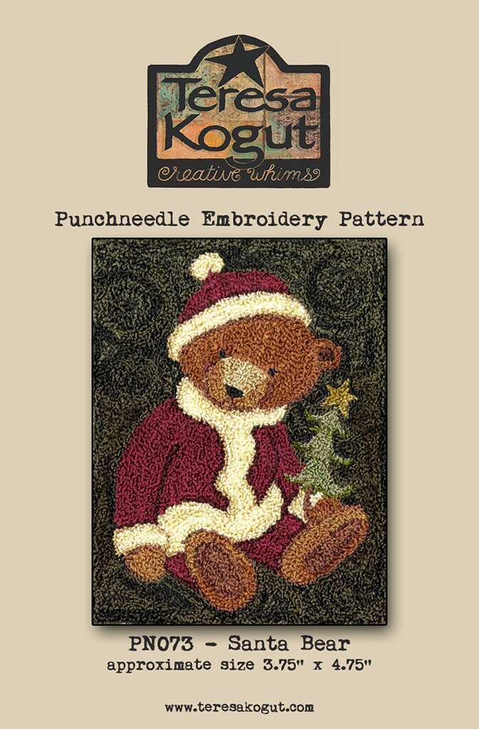 PN073 Santa Bear Punchneedle Pattern