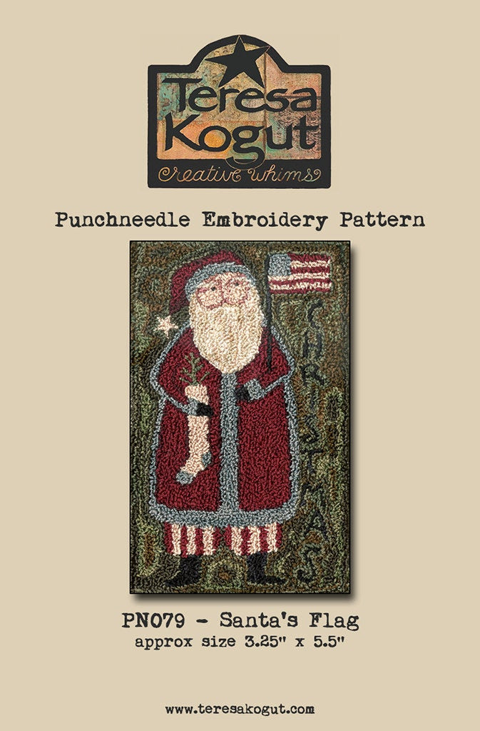 PN079 Santa's Flag Punchneedle Pattern