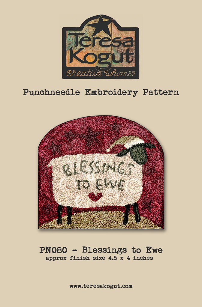 PN080 Blessings to Ewe Punchneedle Pattern