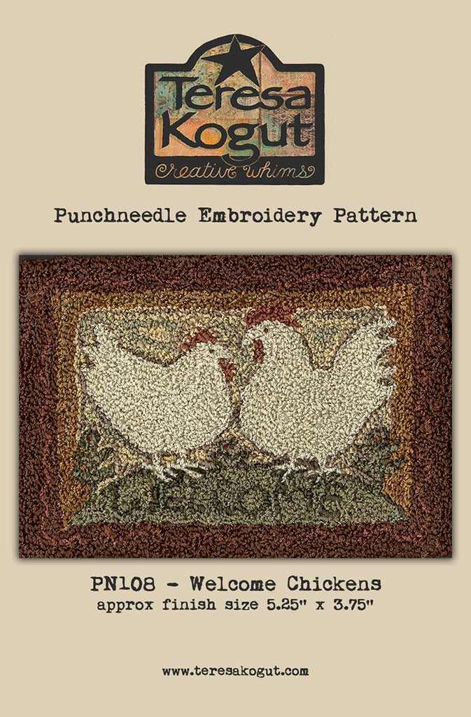 PN108 Welcome Chickens Punchneedle Pattern