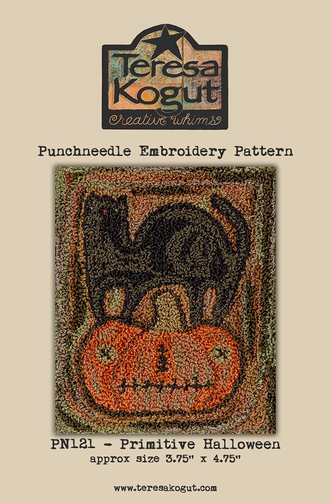 PN121 Primitive Halloween Punchneedle Pattern