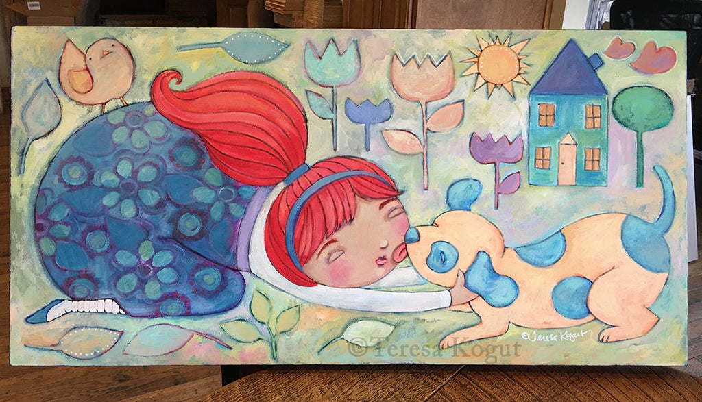 Puppy Love original painting