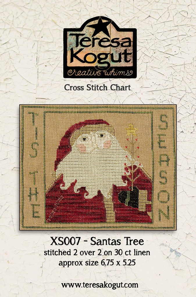 XS007 Santa's Tree Cross Stitch Chart PDF