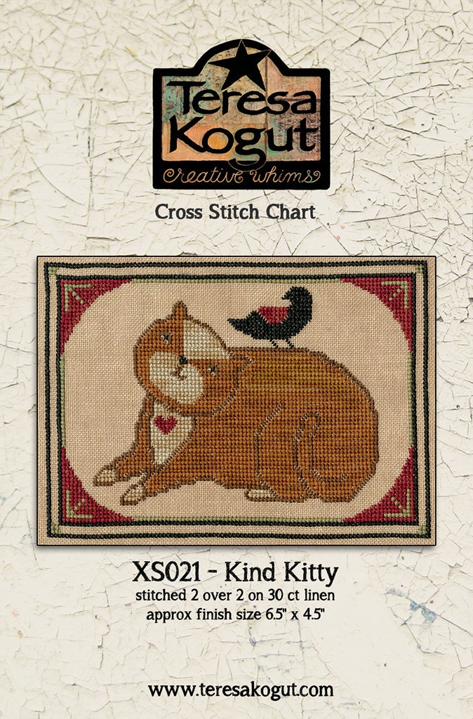 XS021 Kind Kitty Cross Stitch Chart PDF