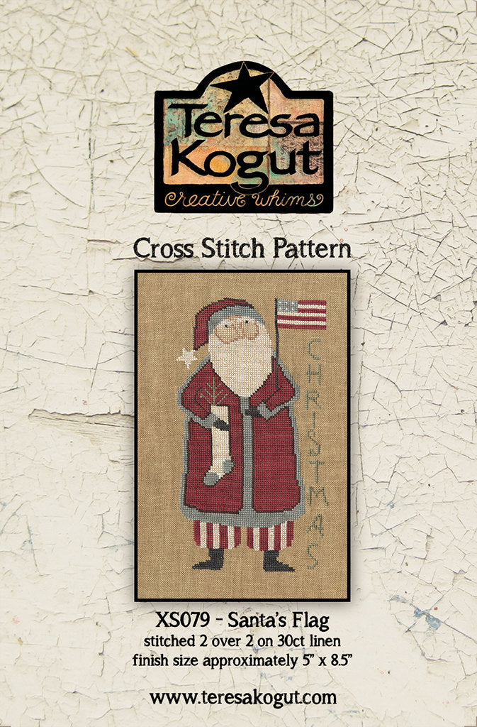 XS079 Santas Flag Cross Stitch Chart PDF