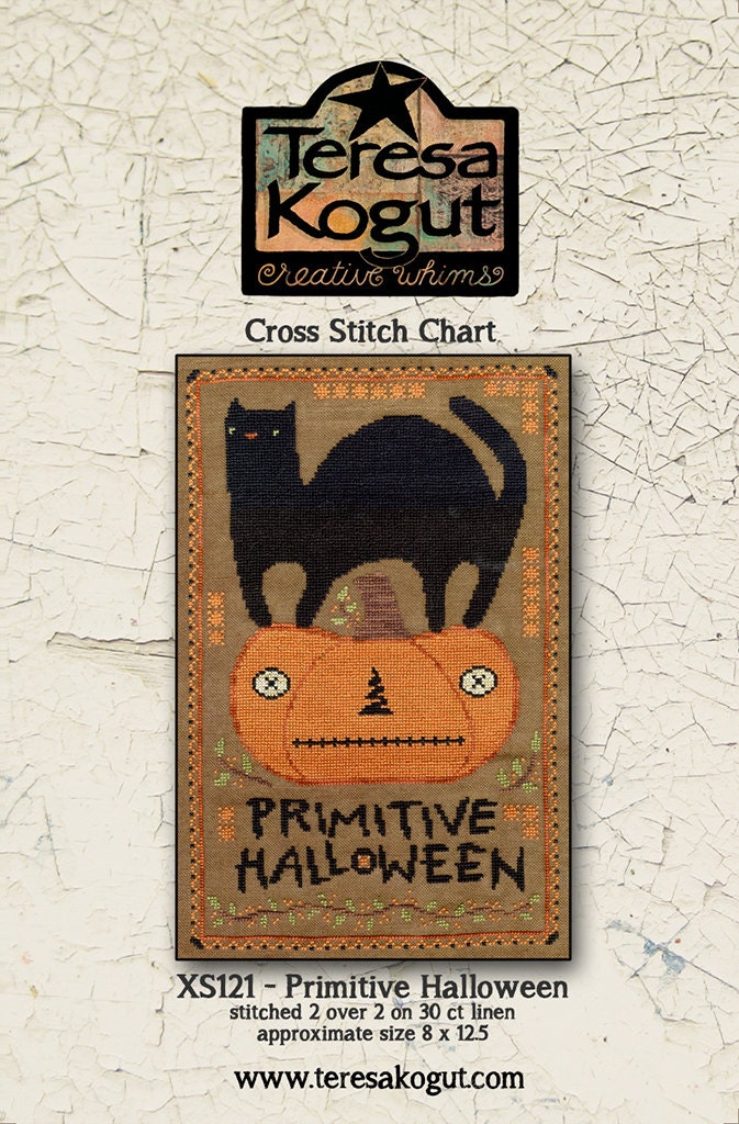 XS121 Primitive Halloween Cross Stitch Chart PDF