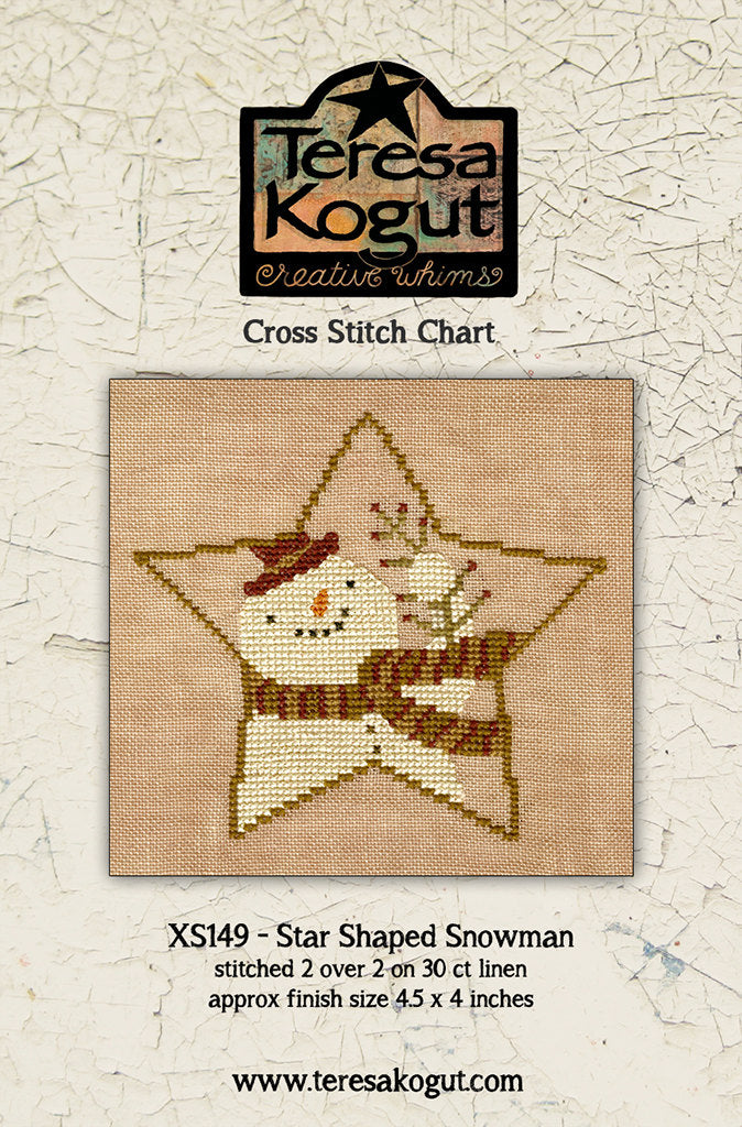 XS149 Star Shaped Snowman Cross Stitch Chart