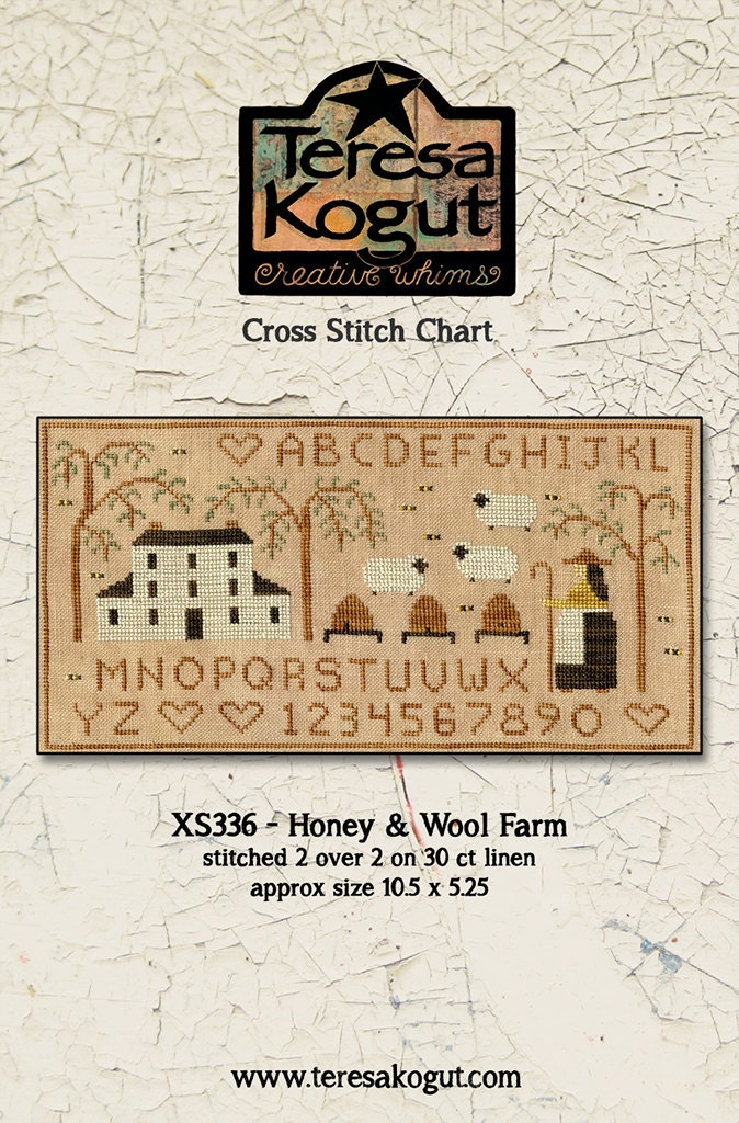 XS336  Honey and Wool Farm Cross Stitch Chart PDF